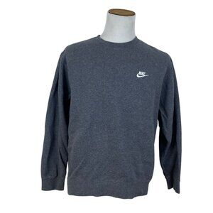 Nike Mens Dark Gray Fleece Sweatshirt Pullover Casual Crewneck Size XL